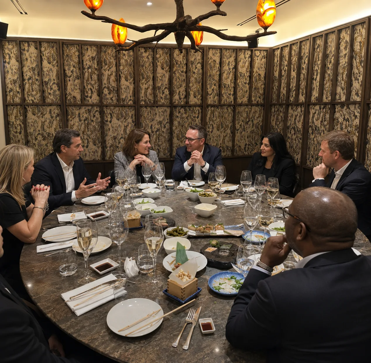 Senior leaders at a VirtualNonExecs private dining experience